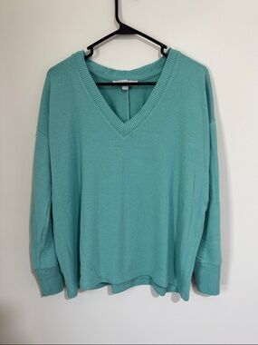LOFT Teal V-Neck Sweater
